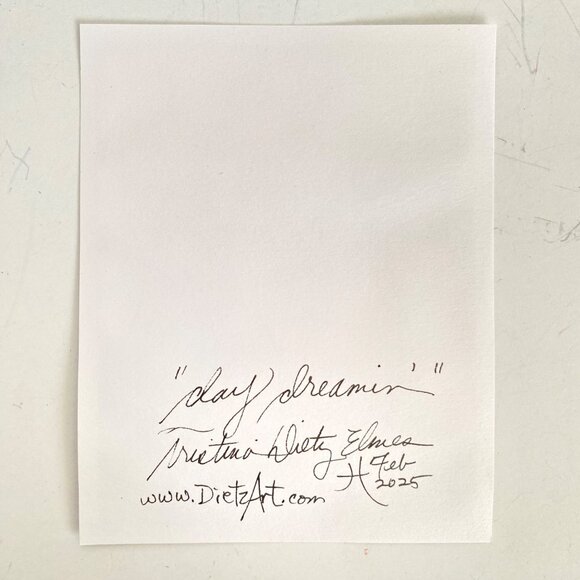 Day Dreamin Original Acrylic Painting 5x7in Frame Ready Wall or Desktop Art - Picture 4 of 4